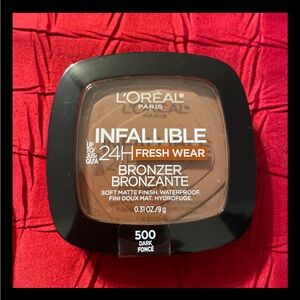 🪸5 for $25 L'Oreal Infallible 24H Fresh Wear Soft Matte Bronzer 500 Dark Fonce